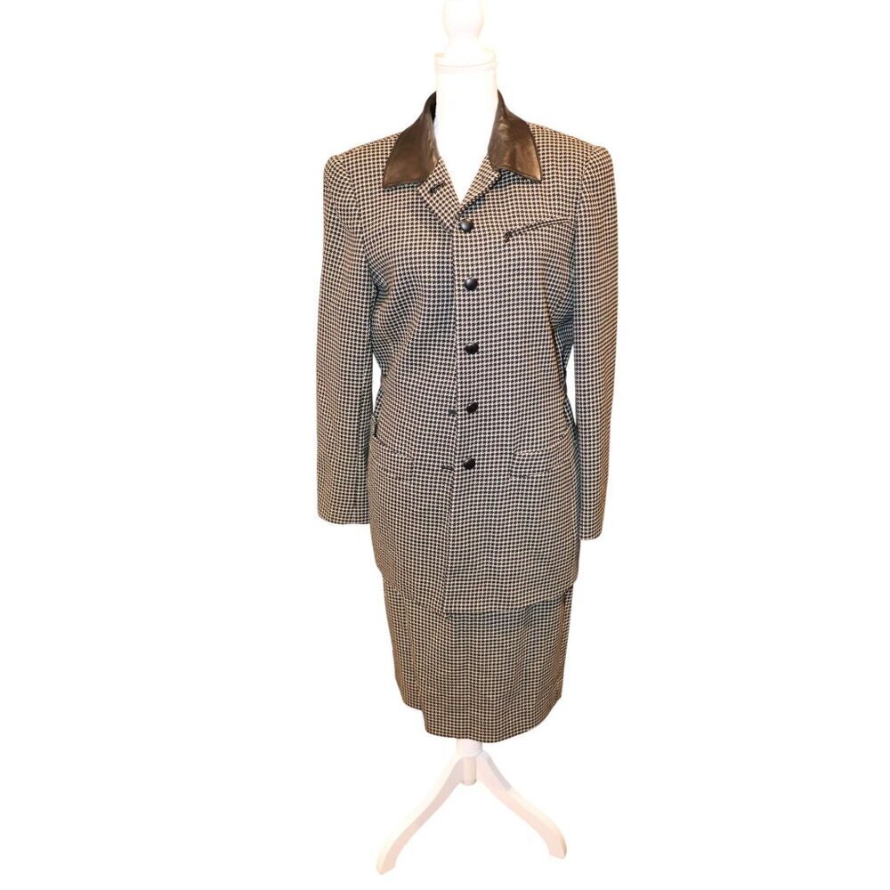 Dana Buchman Womens Houndstooth Skirt Suit Set ,Size 12